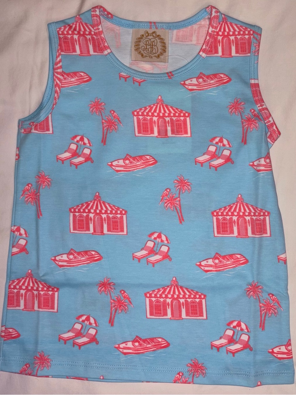 The Beaufort Bonnet Co Tay Tay Tank in Parrot Cay Canopy sz 4T NWT